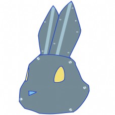 灰色兔子头复活节插图