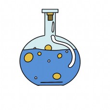 创意蓝色集气瓶插画