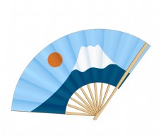 唯美富士山折扇插图