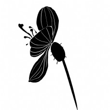 创意黑色花朵插图