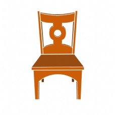 橙色的家具椅子插画