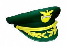 绿色的警帽装饰插画