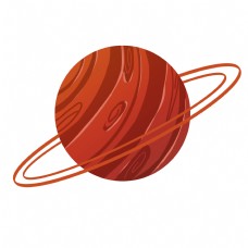 红色圆形星球插图