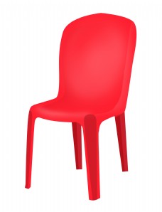 红色靠背凳子椅子