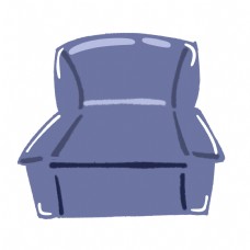 蓝色沙发椅子插图