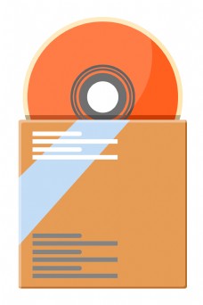 橘色的光盘办公插画