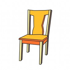 黄色复古座椅插画
