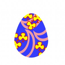 黄色花朵彩蛋插画