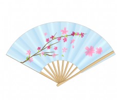 漂亮的樱花折扇插画