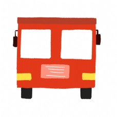 卡通红色公交车插图
