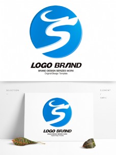 简约现代蓝色字母S公司标志LOGO设计