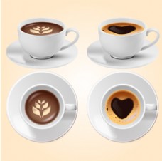咖啡杯摩卡咖啡美式咖啡双视图