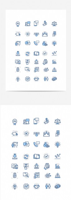 商务蓝色线性金融商务icon