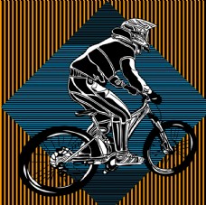 自行车运动剪影图案设计