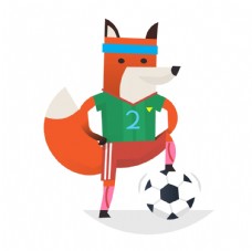 狐狸足球卡通形象