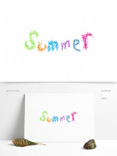 夏季彩色海报字体英文元素
