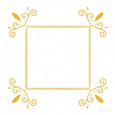欧式边框黄色正方形边框插图