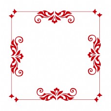欧式边框淡雅红色边框插图