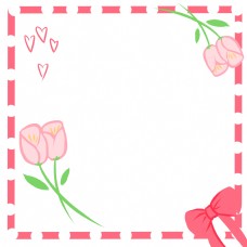 手绘花纹母亲节卡通花朵边框