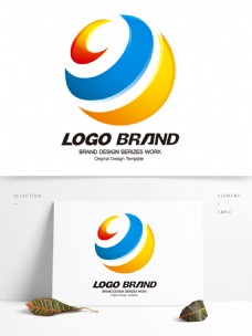 设计公司简约现代红黄蓝地球标志公司LOGO设计