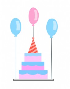 粉色的卡通生日蛋糕