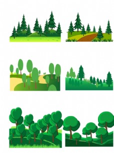 绿树卡通树林