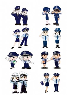 漫画插画卡通警察