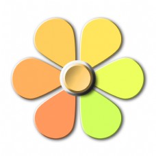PPT彩色花朵图表