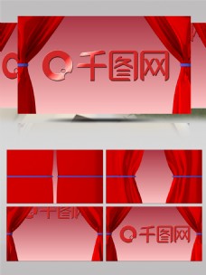 红色帷幕动态logo展示