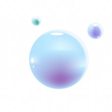 透明蓝色泡泡插画
