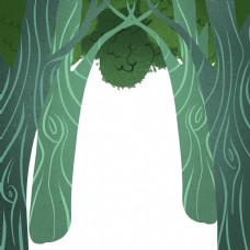 茂密树林绿色卡通免抠图