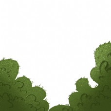 卡通动漫草丛绿色植物免抠图