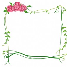 玫瑰花蔓藤的边框
