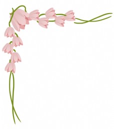 粉色花朵边框插画