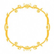 欧式边框黄色圆形边框插图