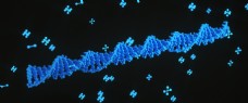 C4D医疗主题蓝色DNA序列海报背景