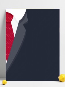 高端商务西装手绘红色领带背景