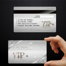 vip贵宾卡银色欧式高档会员卡PSD模板