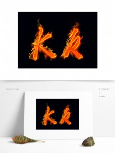 火焰英文字母Kk分层