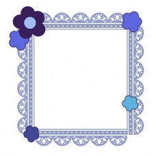 装饰花边蓝色花边装饰边框