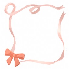 粉色丝带装饰边框