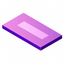 炫彩紫色长方体站台免抠图