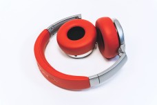 时尚红色音乐耳机简洁背景