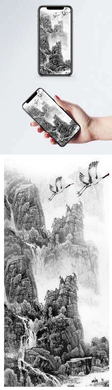 中国风水墨背景手机壁纸
