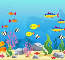 彩色海底鱼类设计
