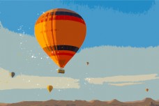 热气球异域旅行海报背景