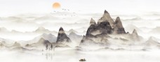 大自然新中式大气水墨风山水装饰画