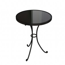 茶黑色金属圆形桌子