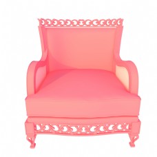 立体粉色沙发椅
