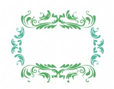 欧式边框绿色花纹边框插图